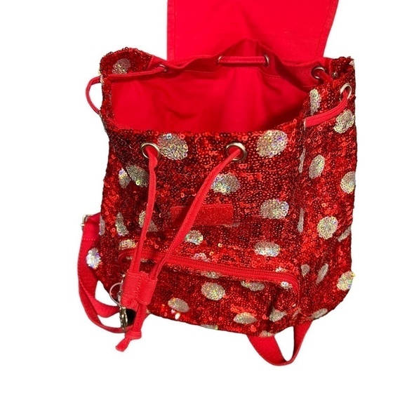 Disney Minnie Mouse Red and Holographic Sequined Mini Backpack - Picture 9 of 9